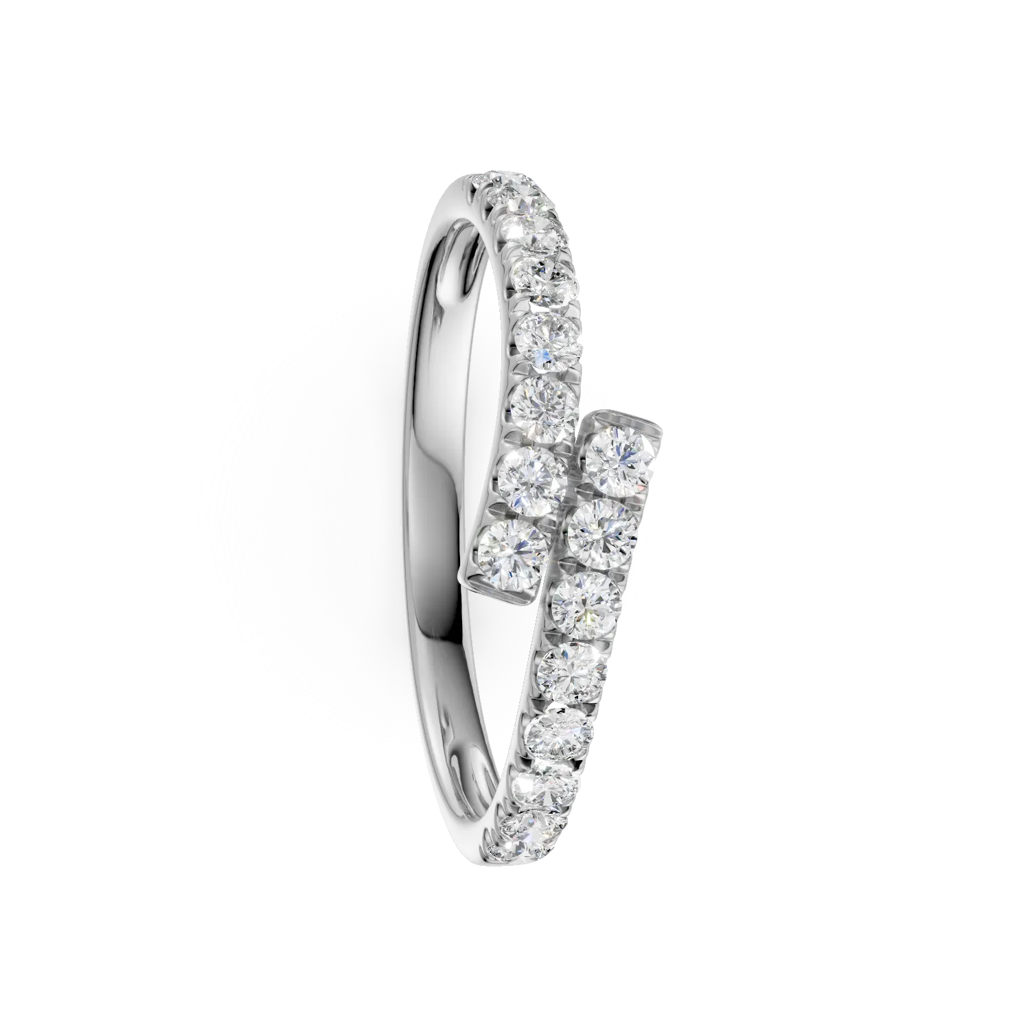 Inel din aur alb de 14K cu diamante de 0.34ct