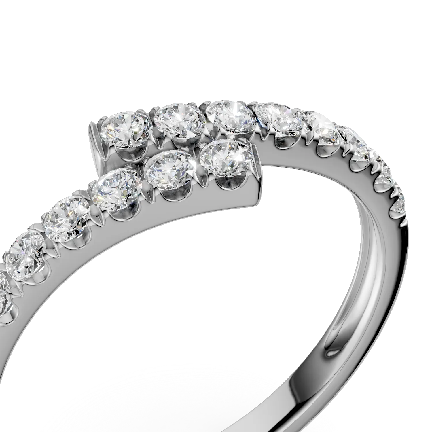 Inel din aur alb de 14K cu diamante de 0.34ct