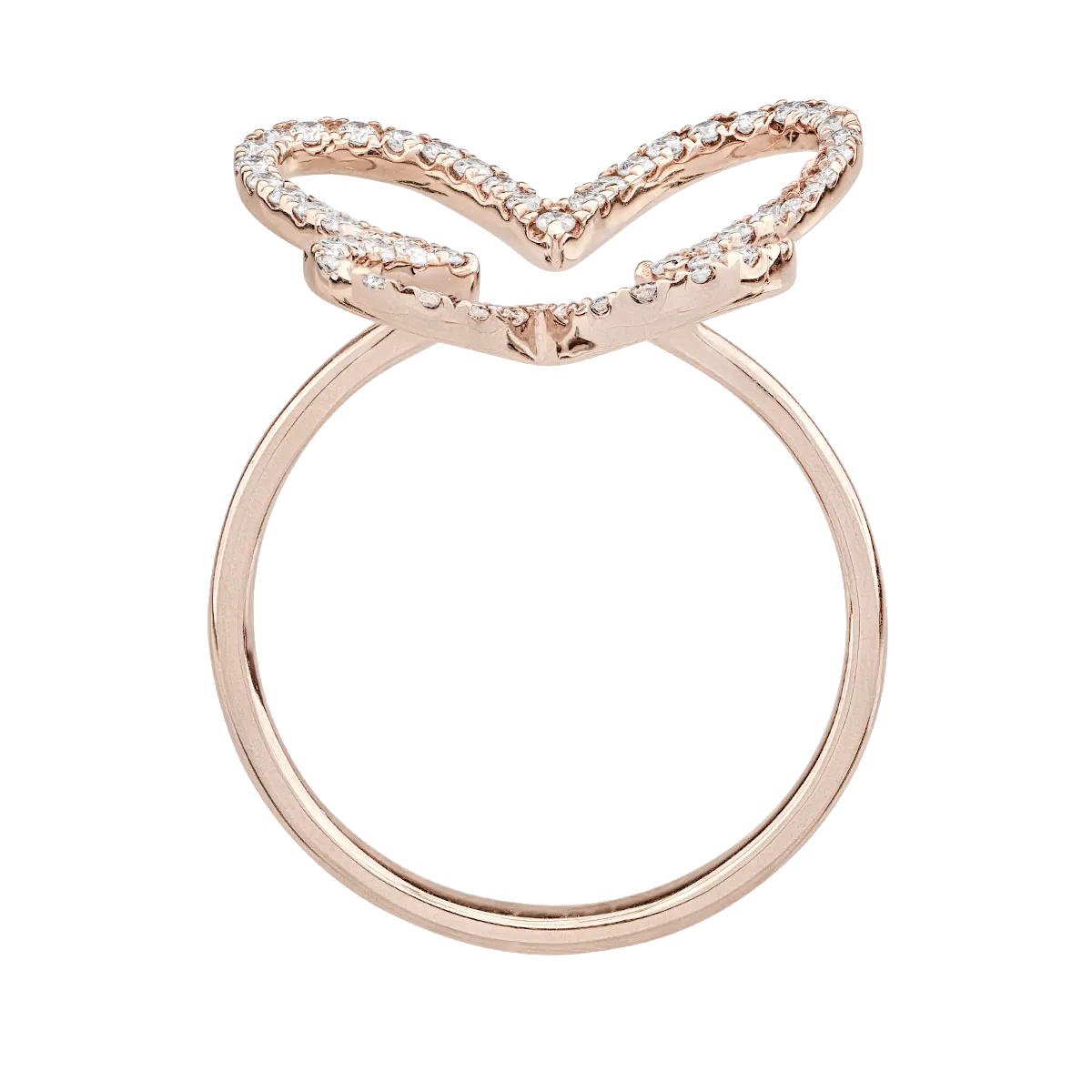 18K rose gold ring with 0.48ct diamonds