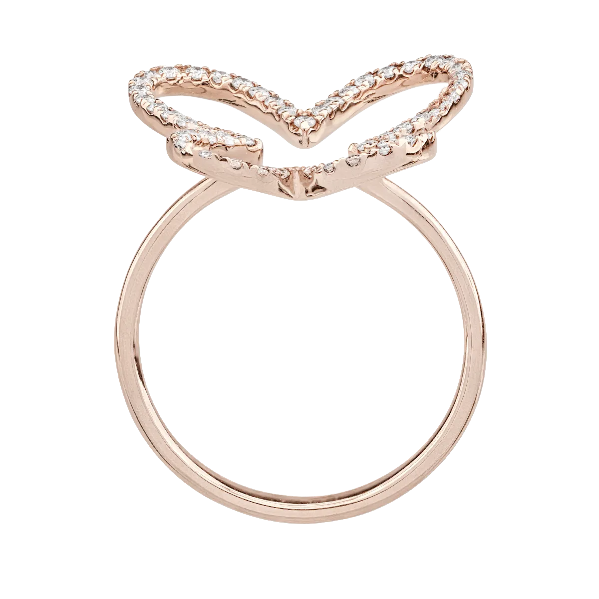 Inel din aur roz de 18K cu diamante de 0.48ct