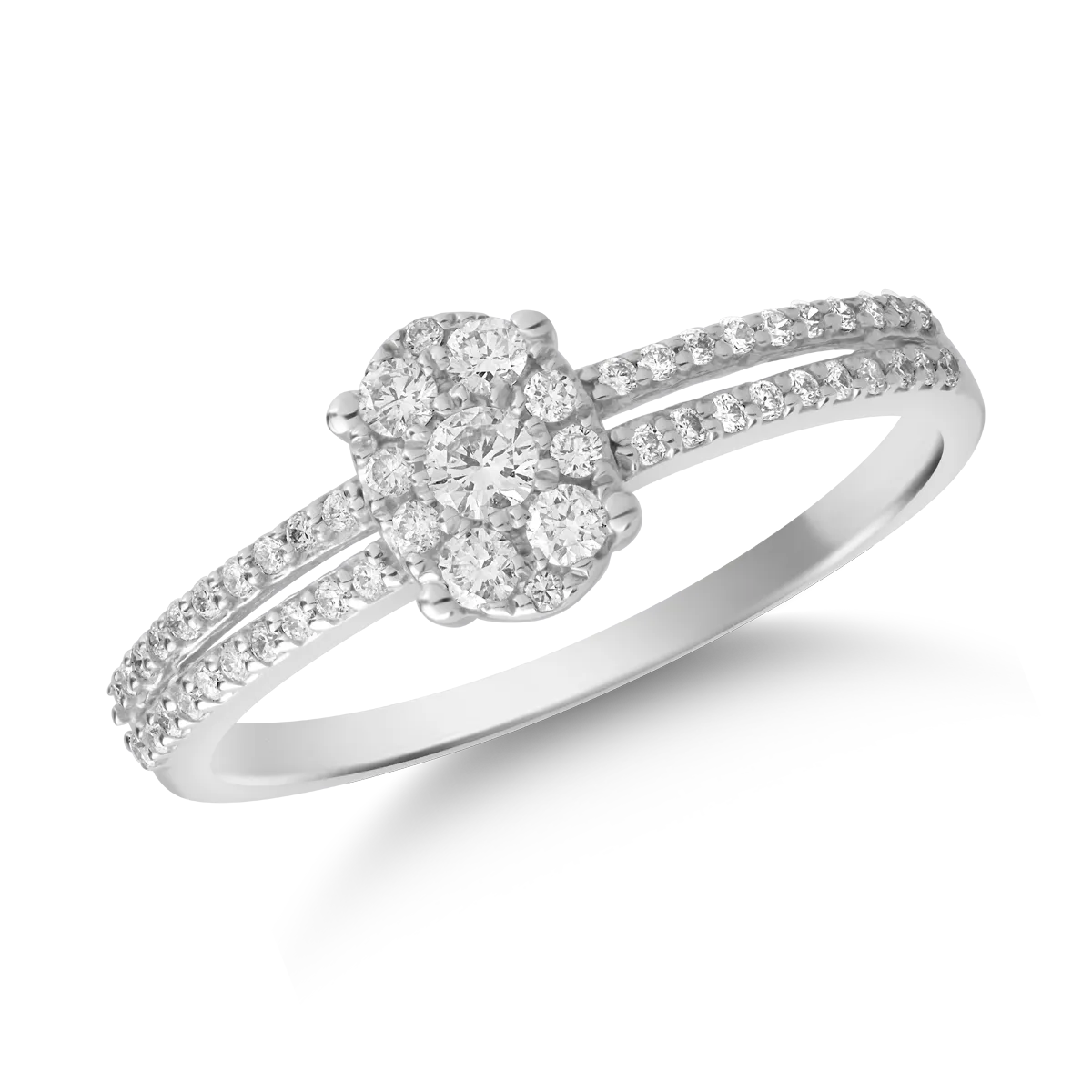 14K white gold ring with diamonds of 0.316ct