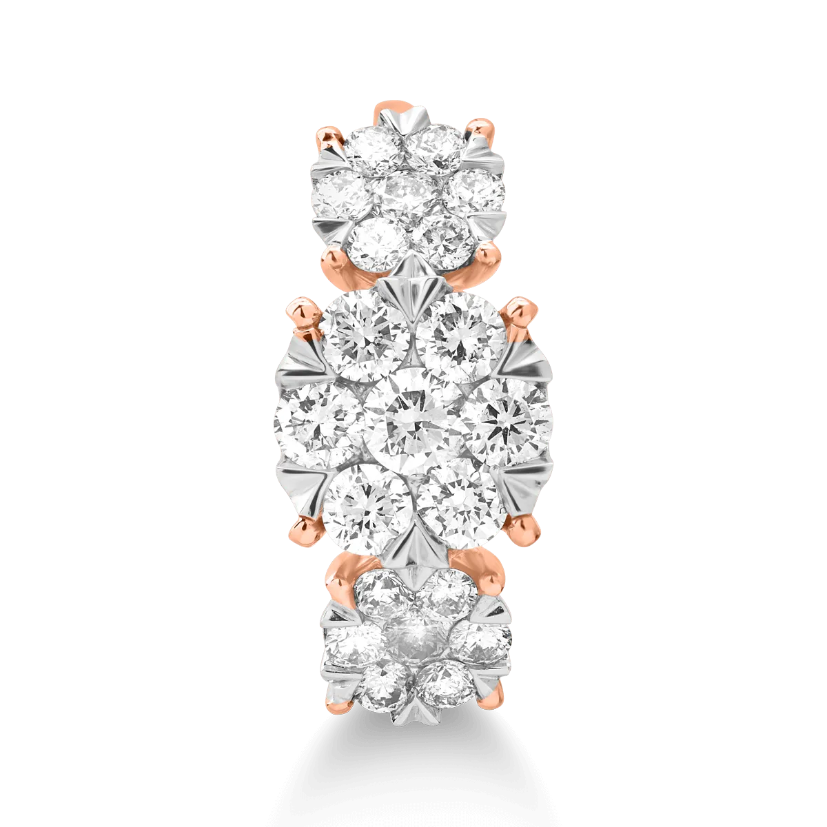 18K rose gold ring with 1ct diamonds