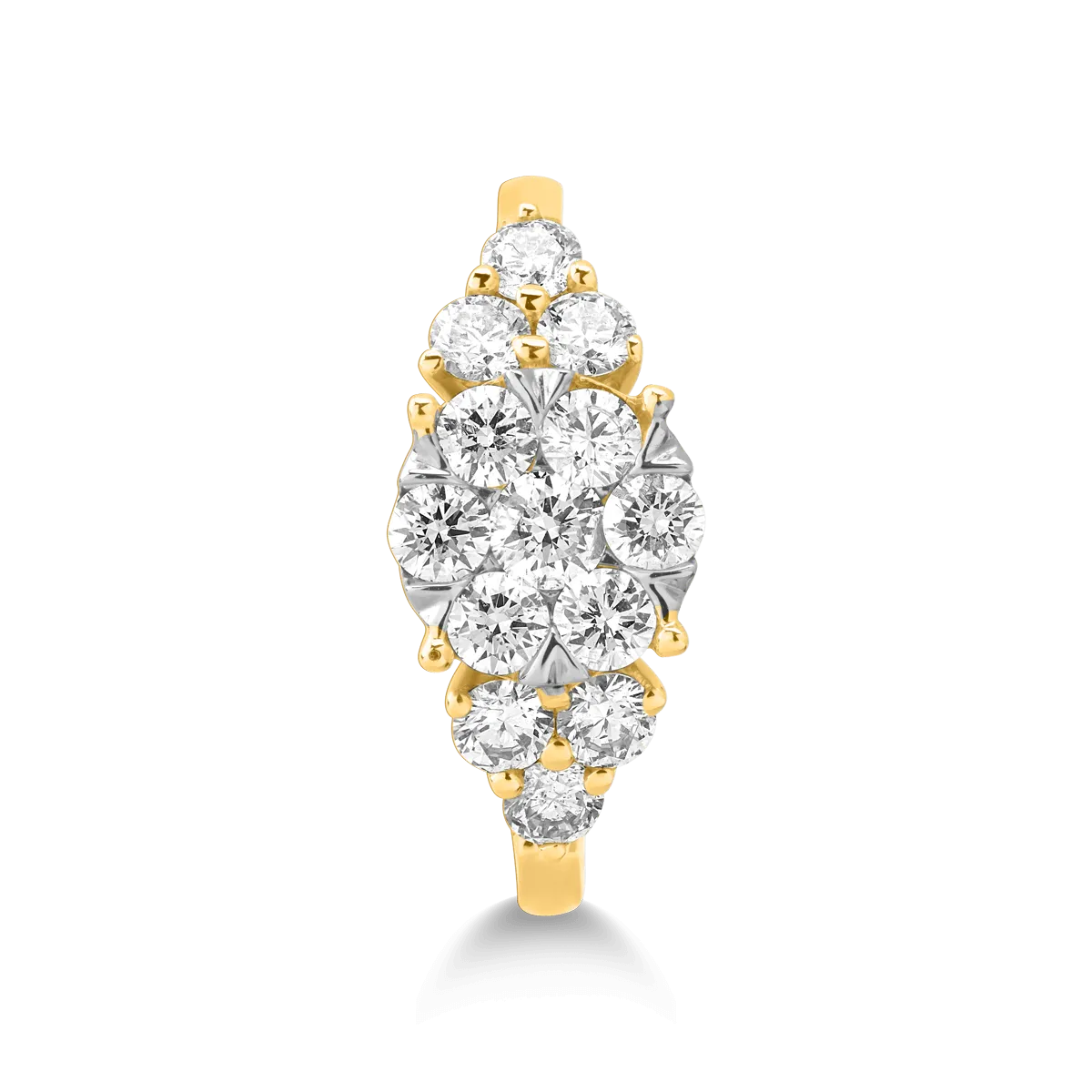 18K yellow gold ring with 1ct diamonds