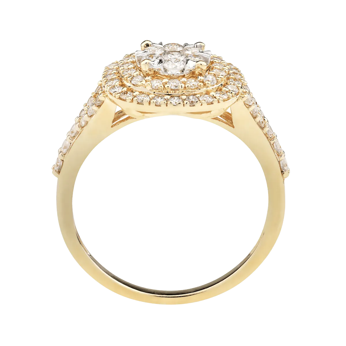 18K yellow gold ring with 0.75ct diamonds