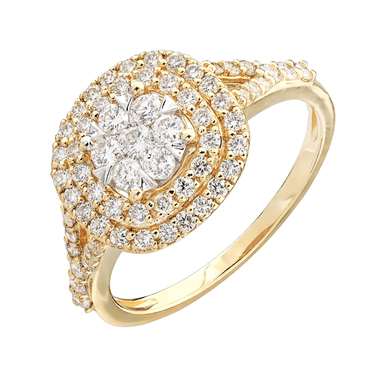 Teilor Inel din aur galben cu diamante de 0.75ct