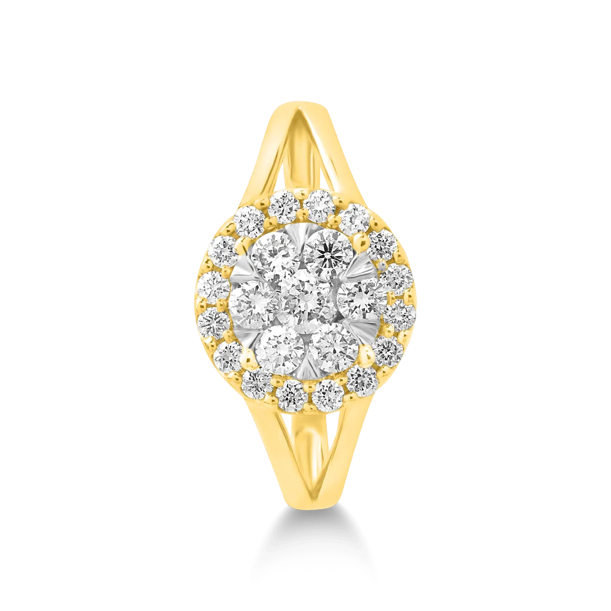 Inel din aur galben de 18K cu diamante de 0.5ct