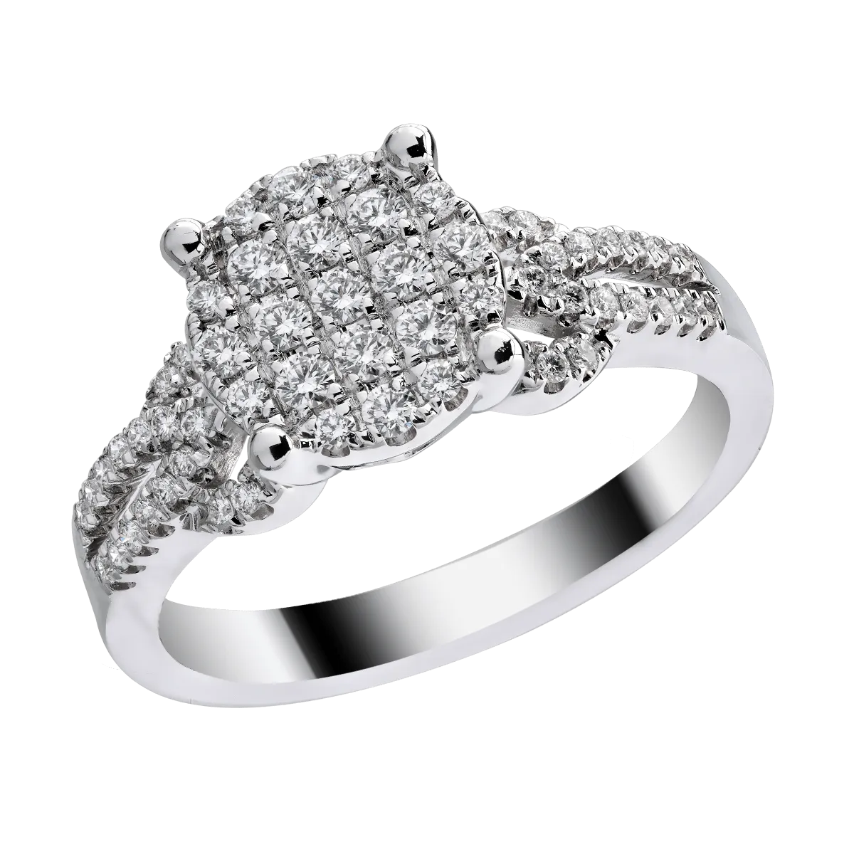 18K white gold ring with 0.41ct diamonds