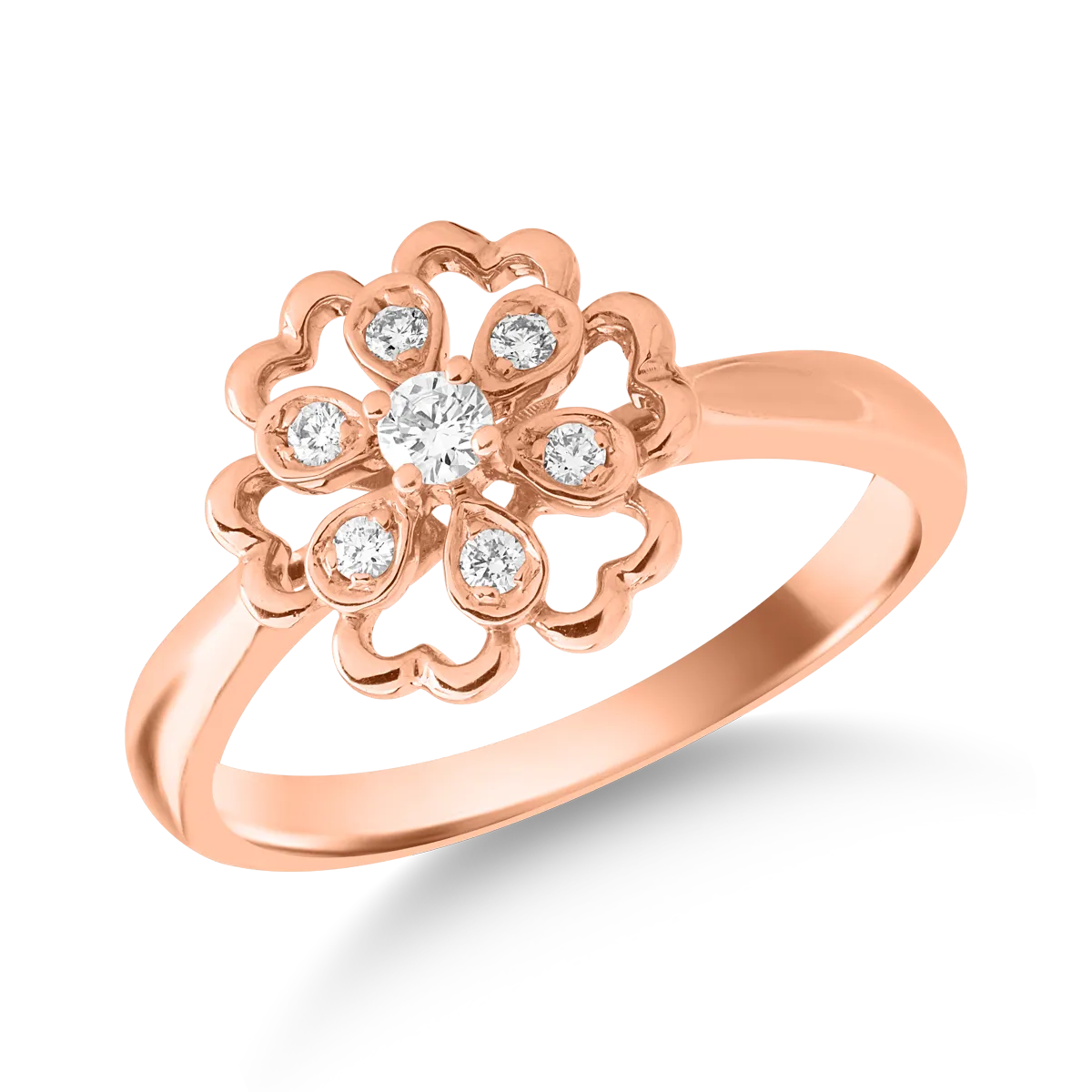 18k rose gold ring with 0.11ct diamonds