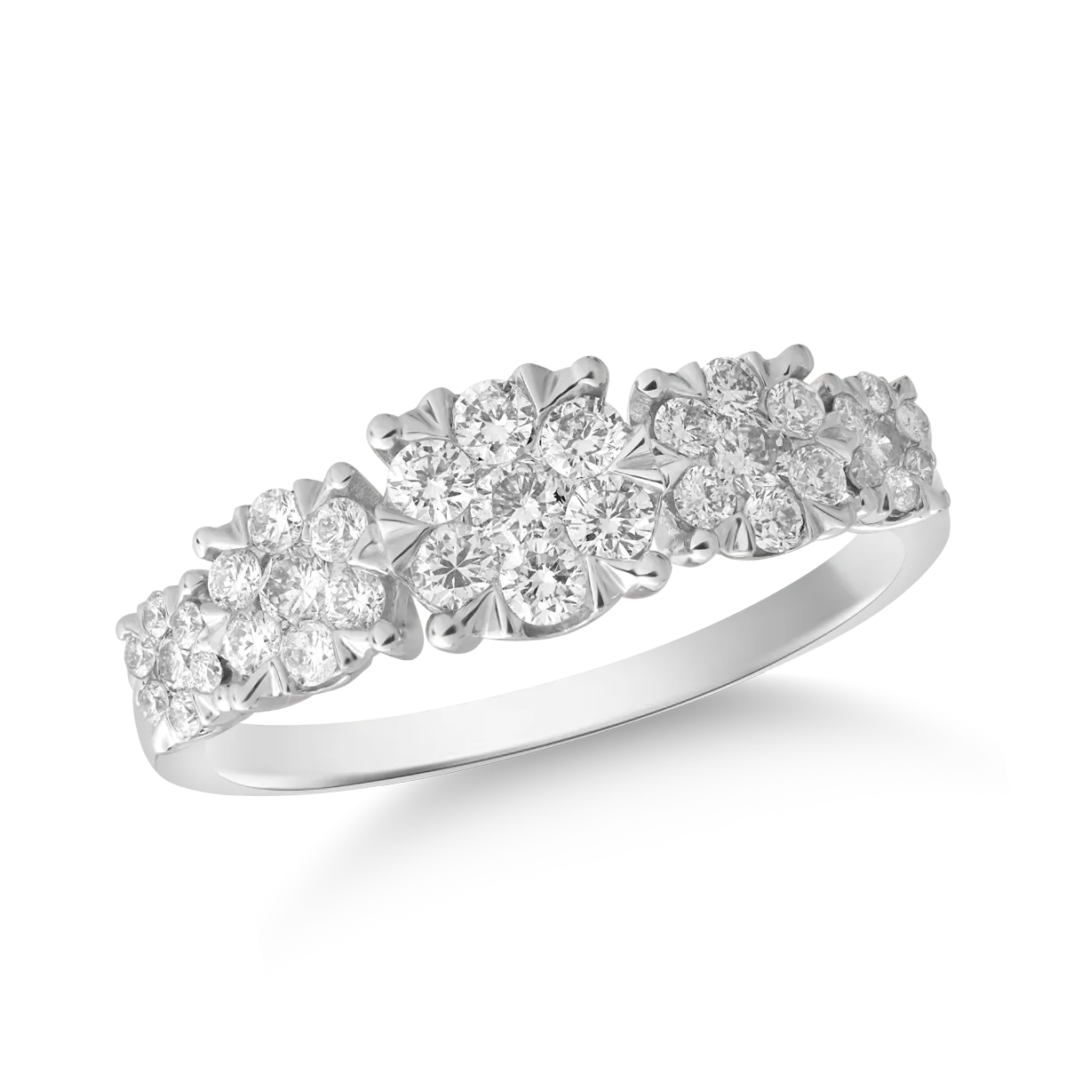 18 karátos fehérarany gyűrű 0.5 karátos gyémántokkal