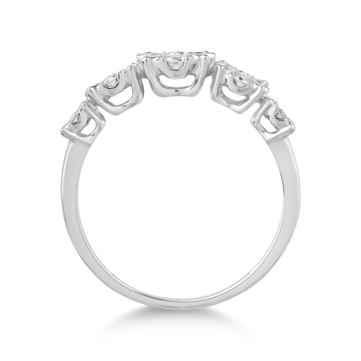 18 karátos fehérarany gyűrű 0.5 karátos gyémántokkal