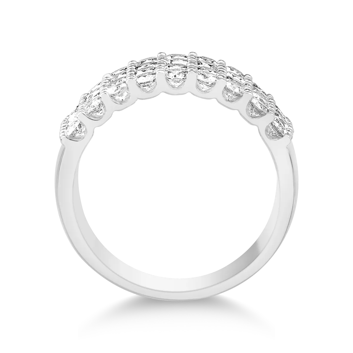 Inel din aur alb de 18K cu diamante de 2ct