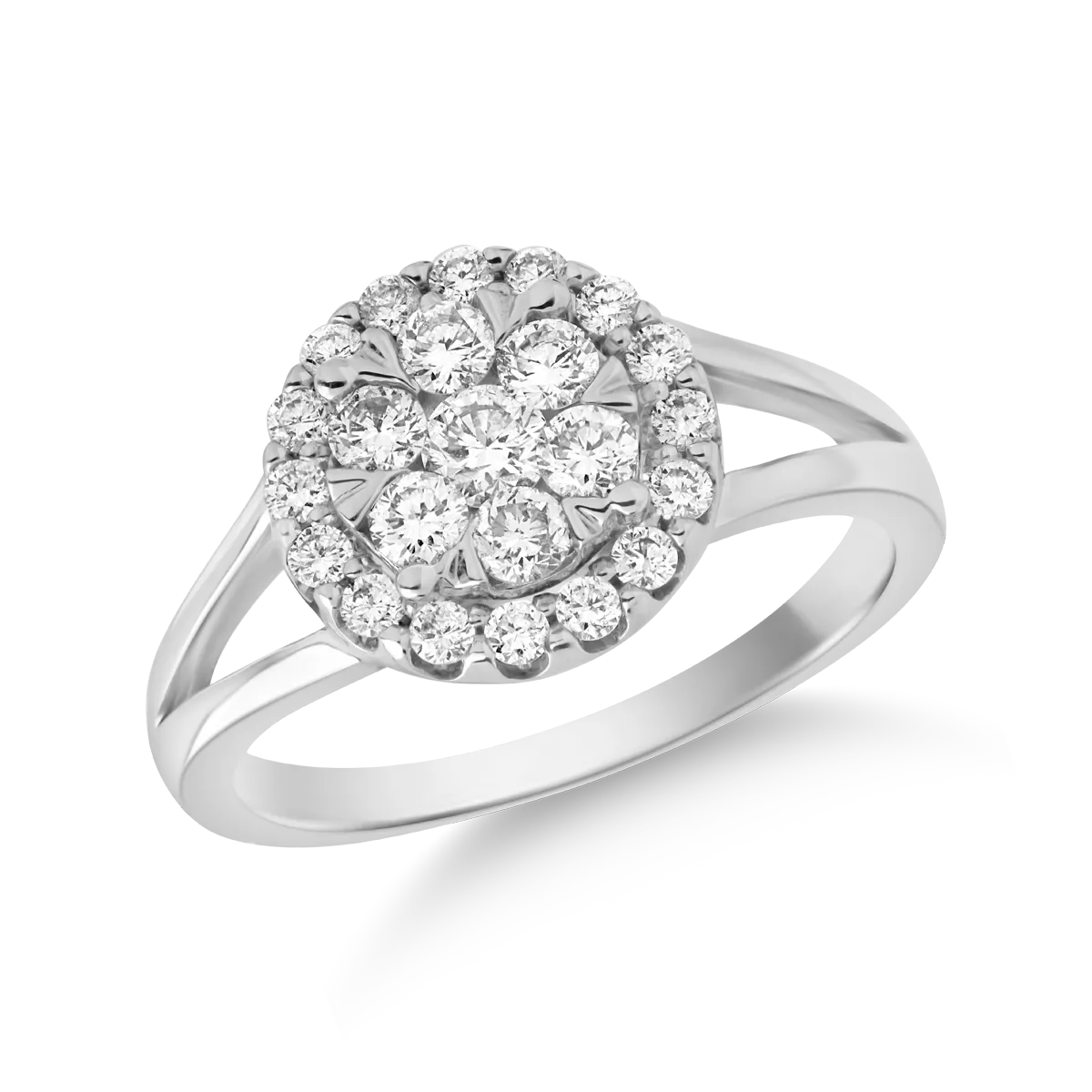 18K white gold ring with 0.5ct diamonds