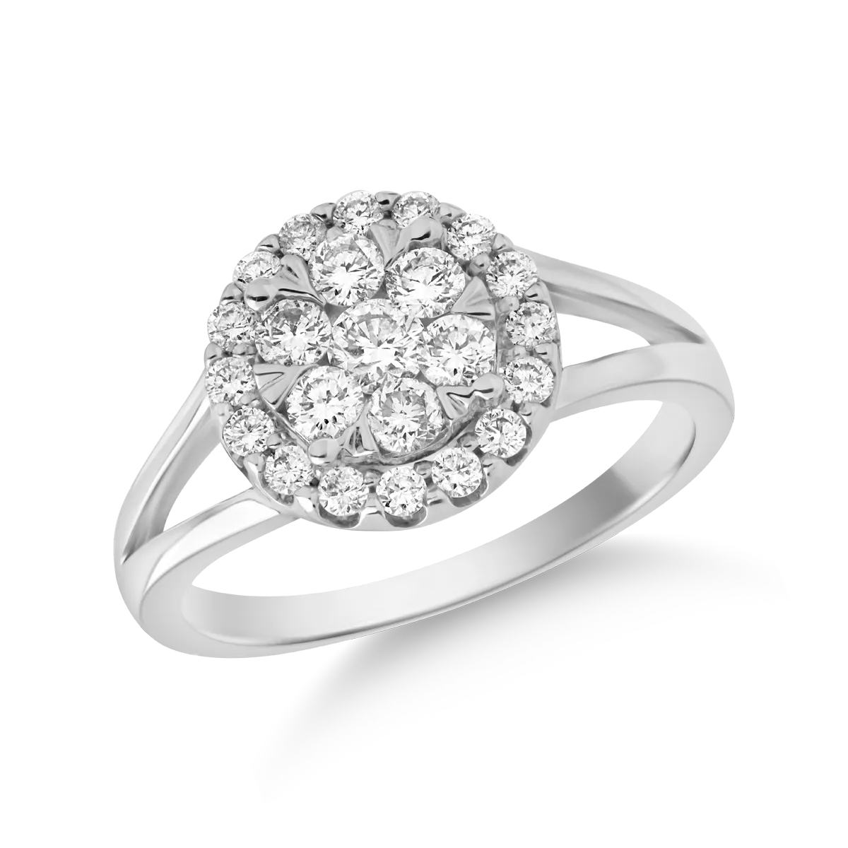 Inel din aur alb de 18K cu diamante de 0.5ct-116107