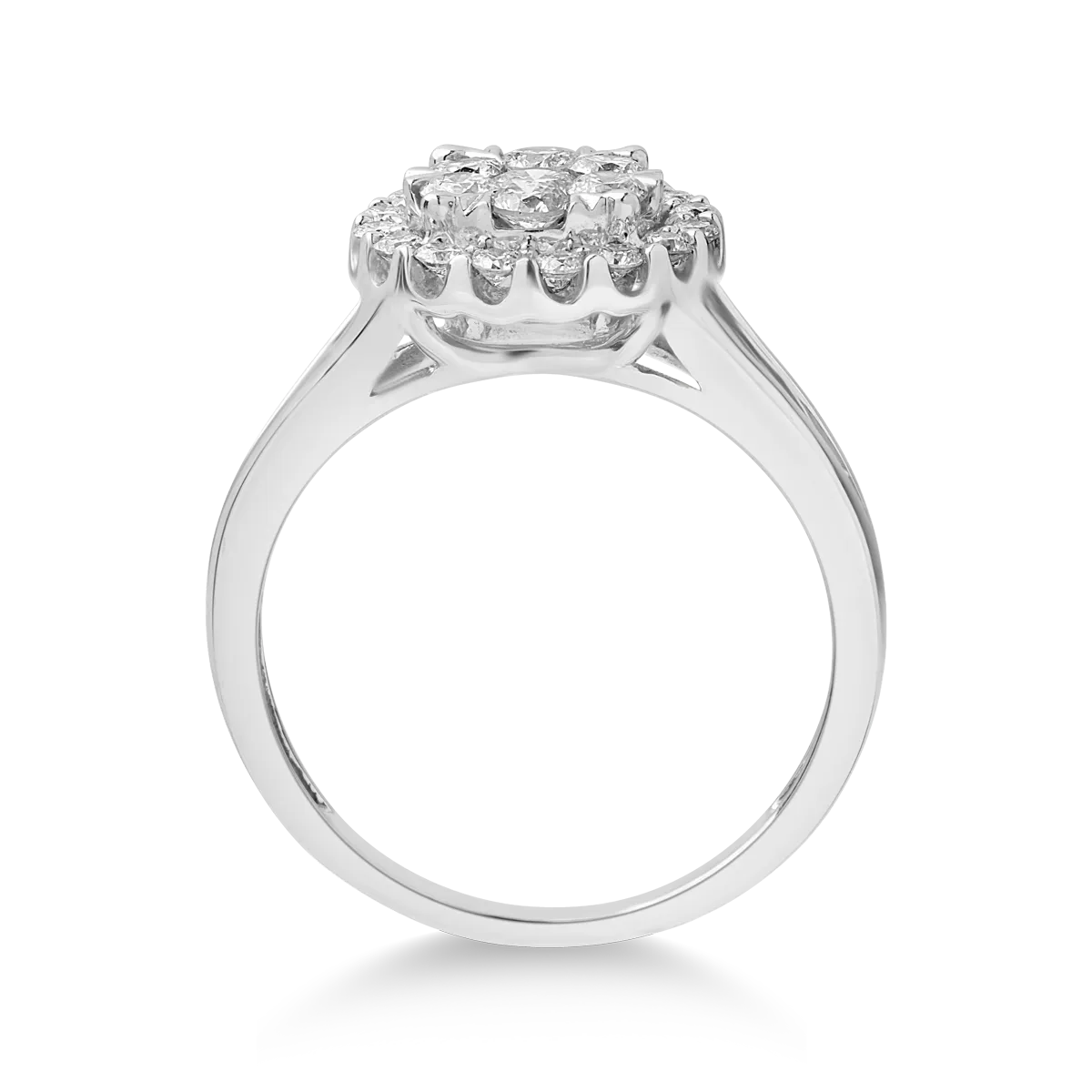 Inel din aur alb de 18K cu diamante de 0.5ct