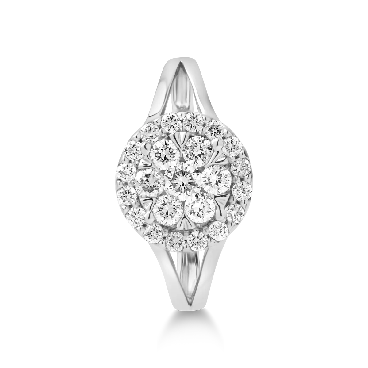 Inel din aur alb de 18K cu diamante de 0.5ct