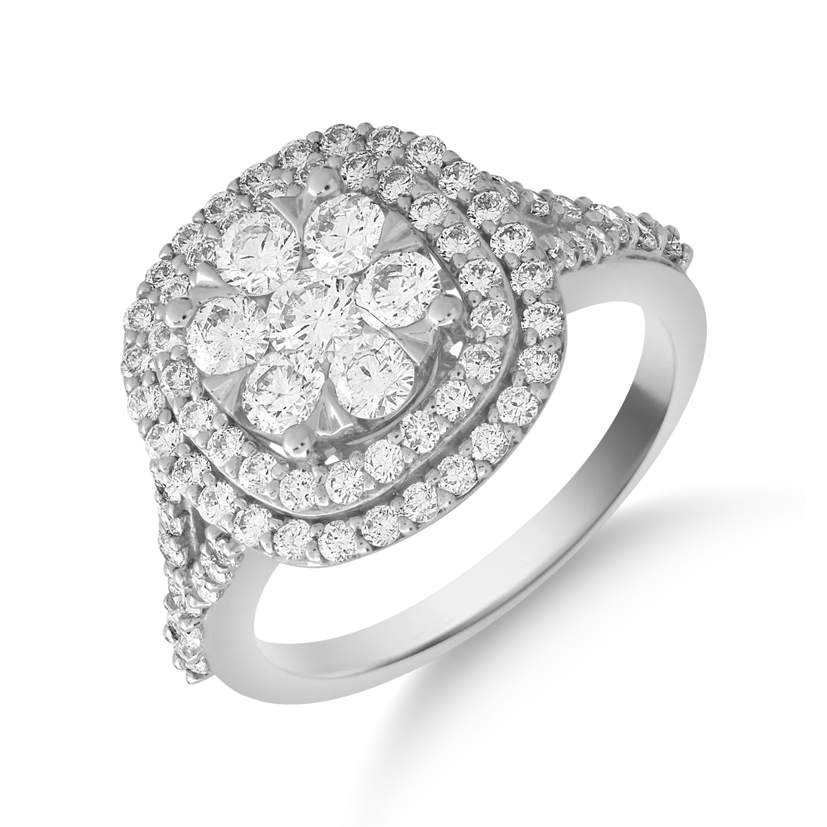 18K fehérarany gyűrű 0.75ct gyémántokkal