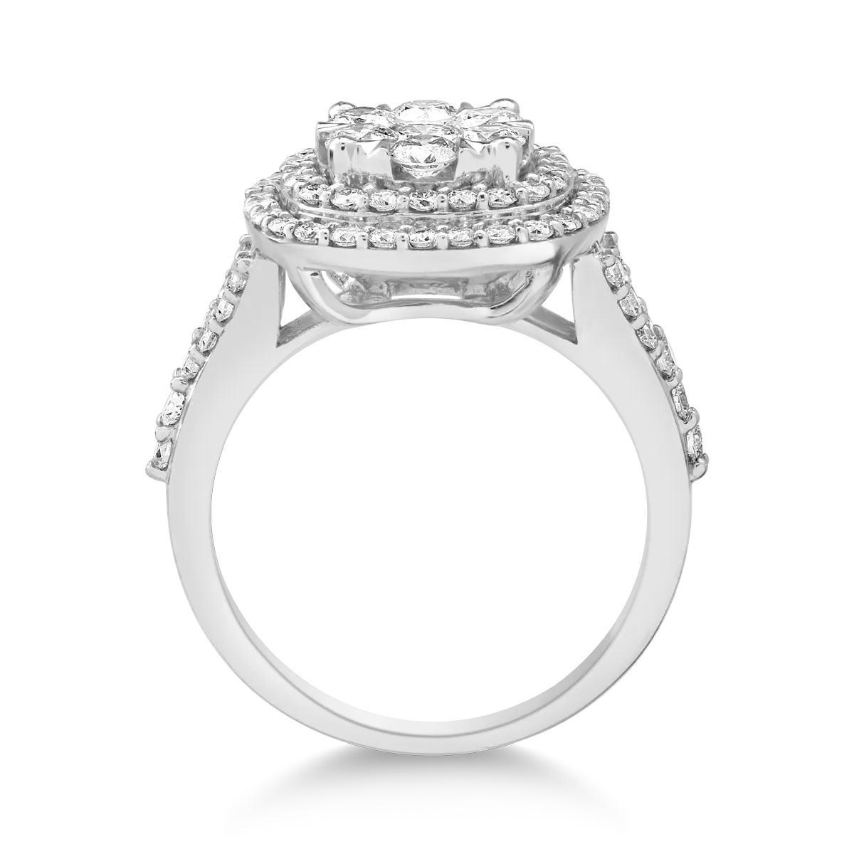 18K fehérarany gyűrű 0.75ct gyémántokkal