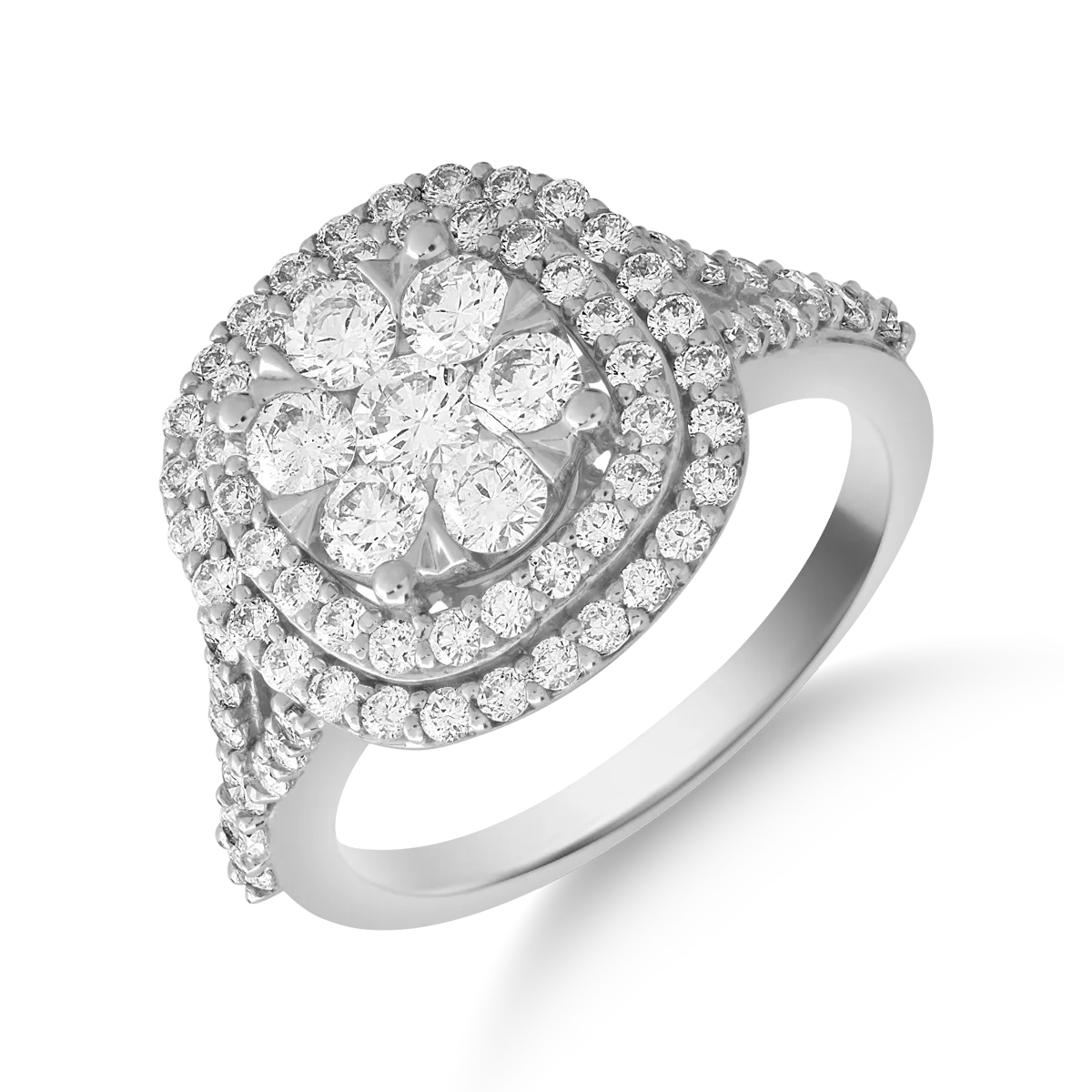 Teilor Inel din aur alb cu diamante de 0.75ct