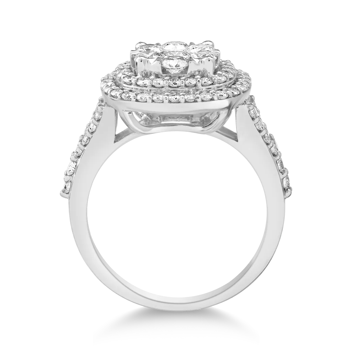 Пръстен от 18K бяло злато с 0.75ct диаманти