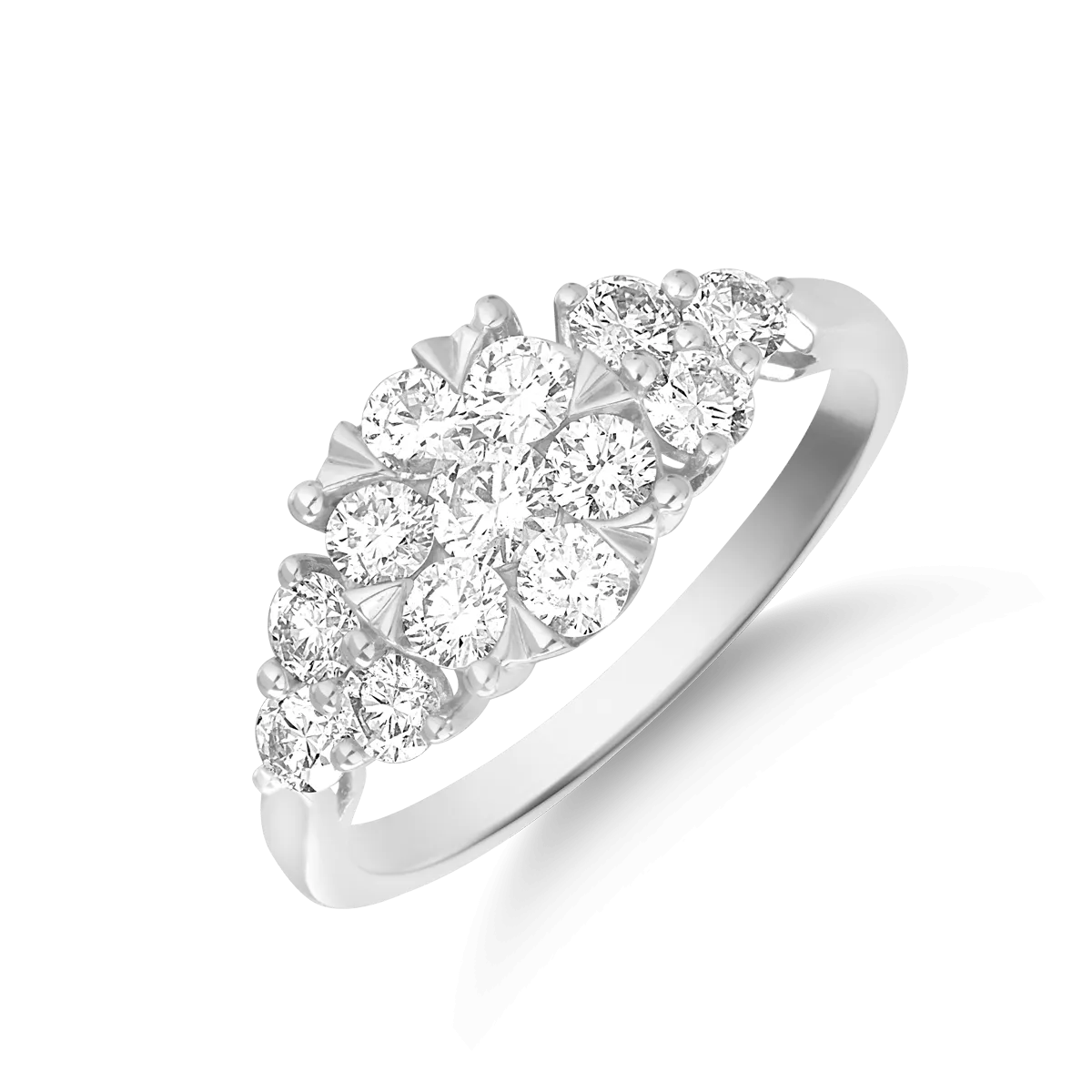 18K white gold ring with 1ct diamonds