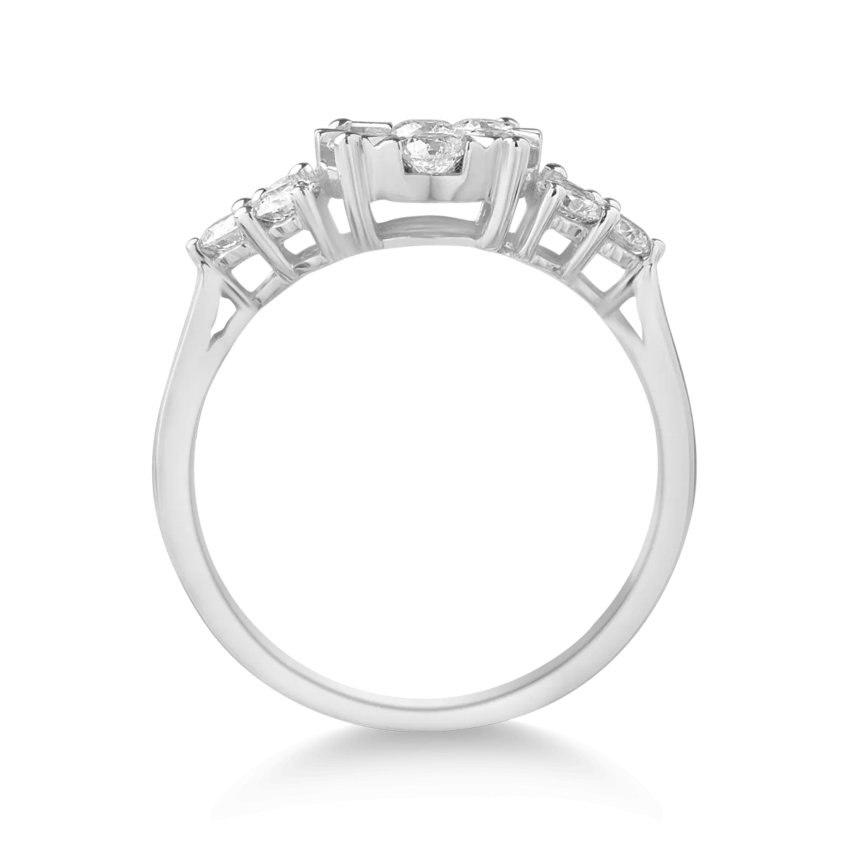 Inel din aur alb cu diamante de 1ct