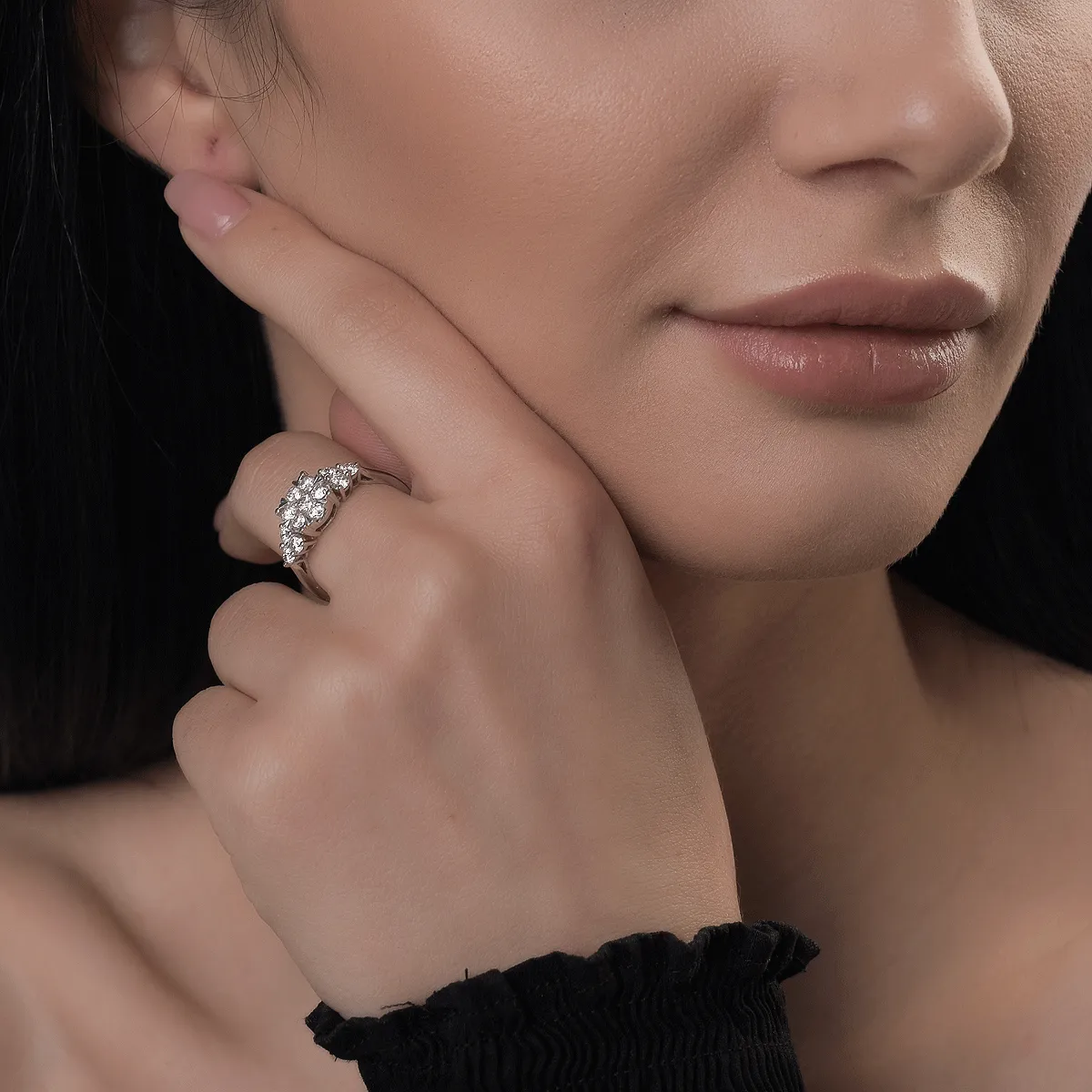 Inel din aur alb cu diamante de 1ct