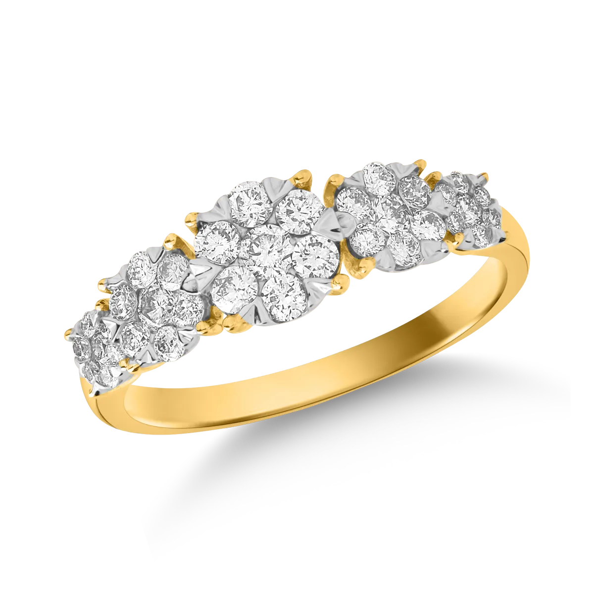 18K yellow gold ring with 0.5ct diamonds