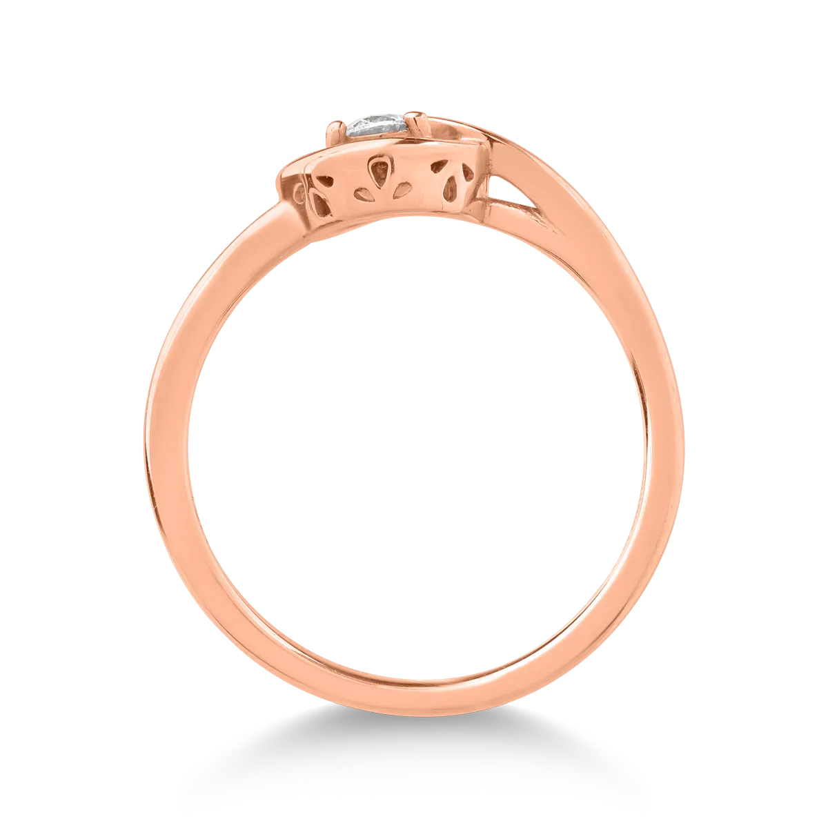 18K rose gold ring with 0.107ct diamonds