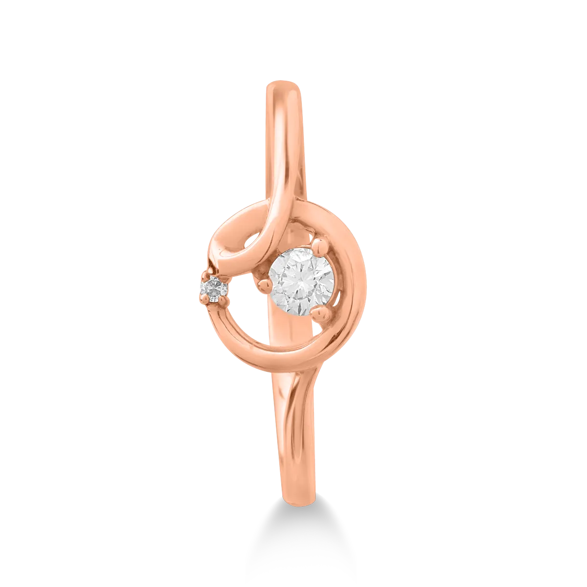 18K rose gold ring with 0.107ct diamonds