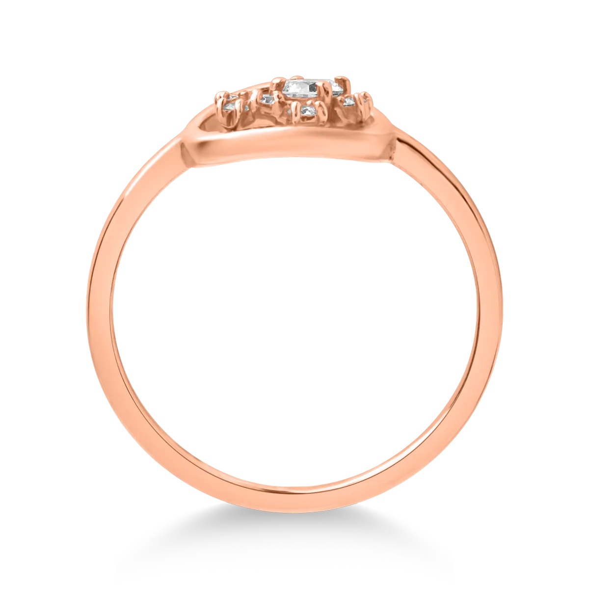 18K rose gold ring with 0.137ct diamonds