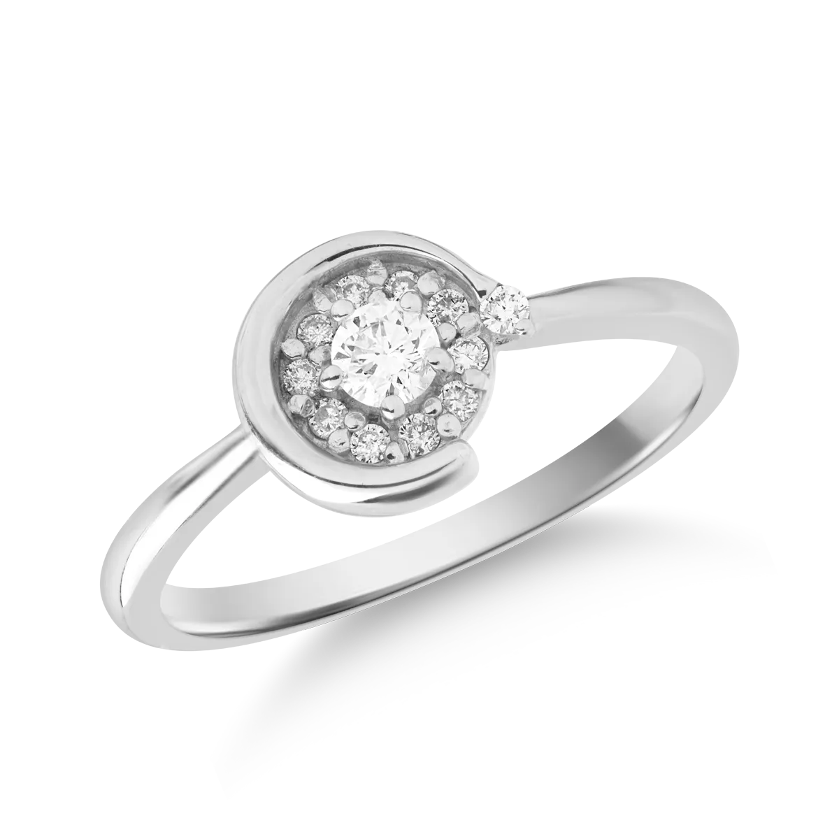 18 k fehér arany gyűrű gyémántokkal 0,204ct
