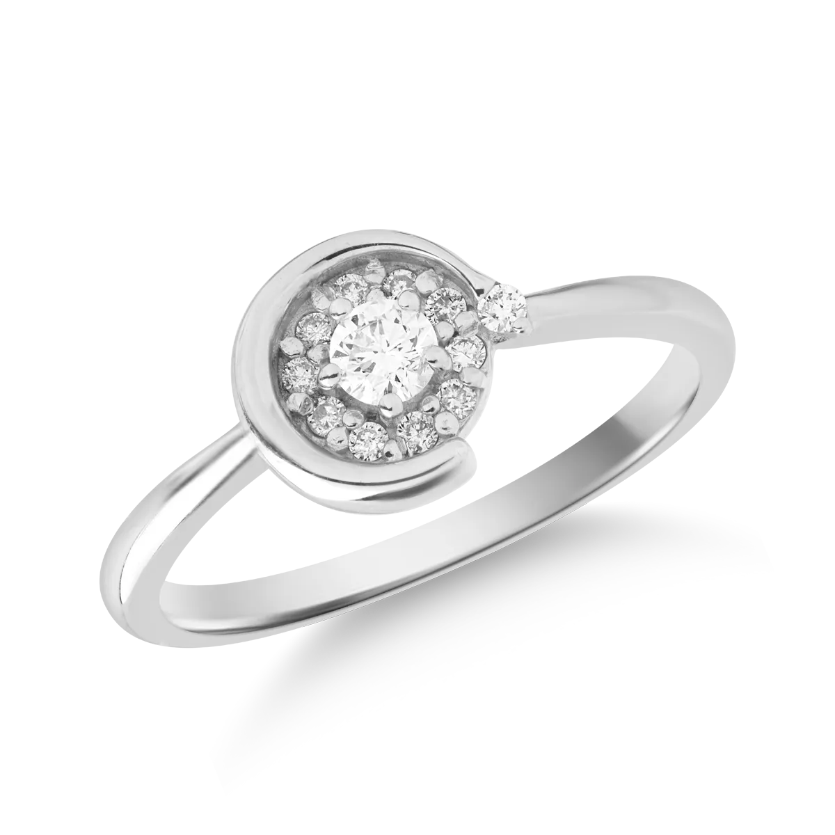 18K white gold ring with 0.204ct diamonds