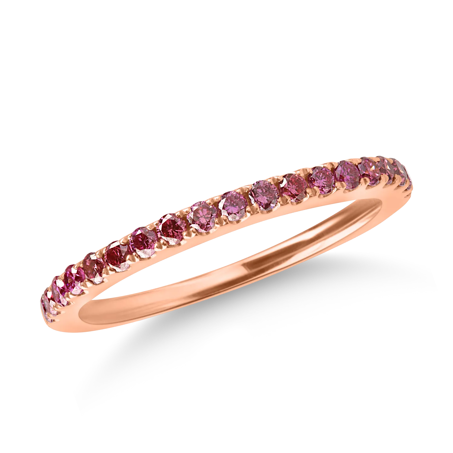 Half eternity ring in rose gold with 0.2ct purple diamonds