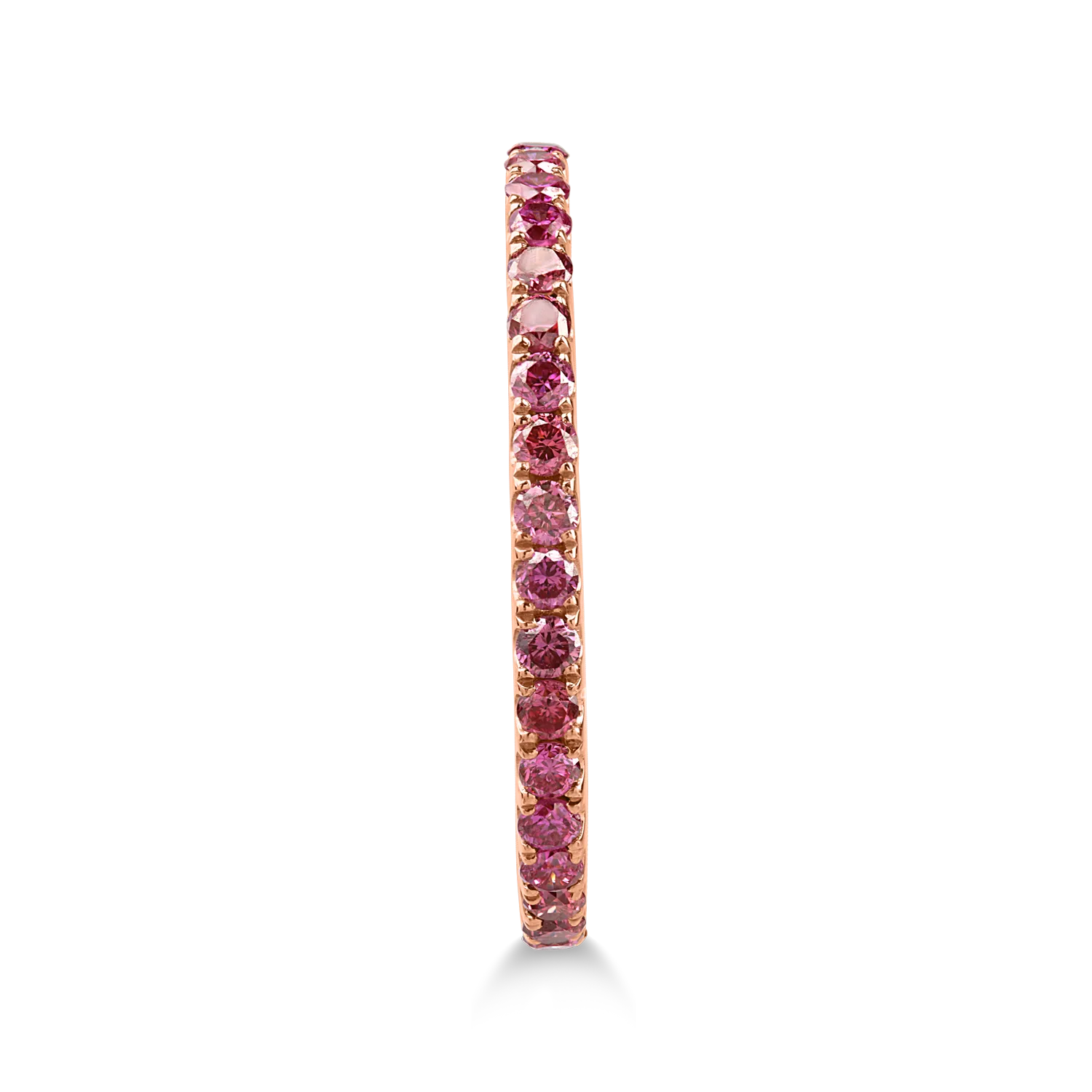 Inel semi eternity din aur roz cu diamant violet de 0.2ct - 1 | YEO