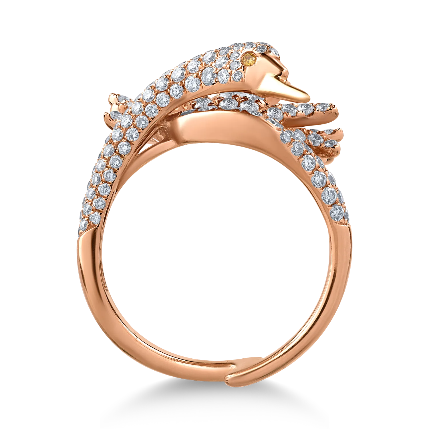 Inel din aur roz de 18K cu diamante de 1.86ct