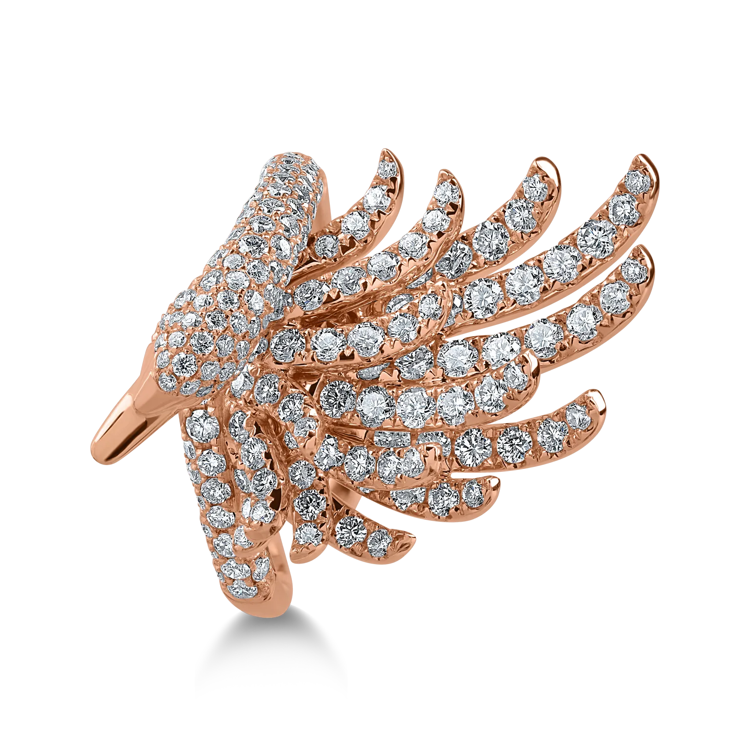 Inel din aur roz de 18K cu diamante de 1.86ct
