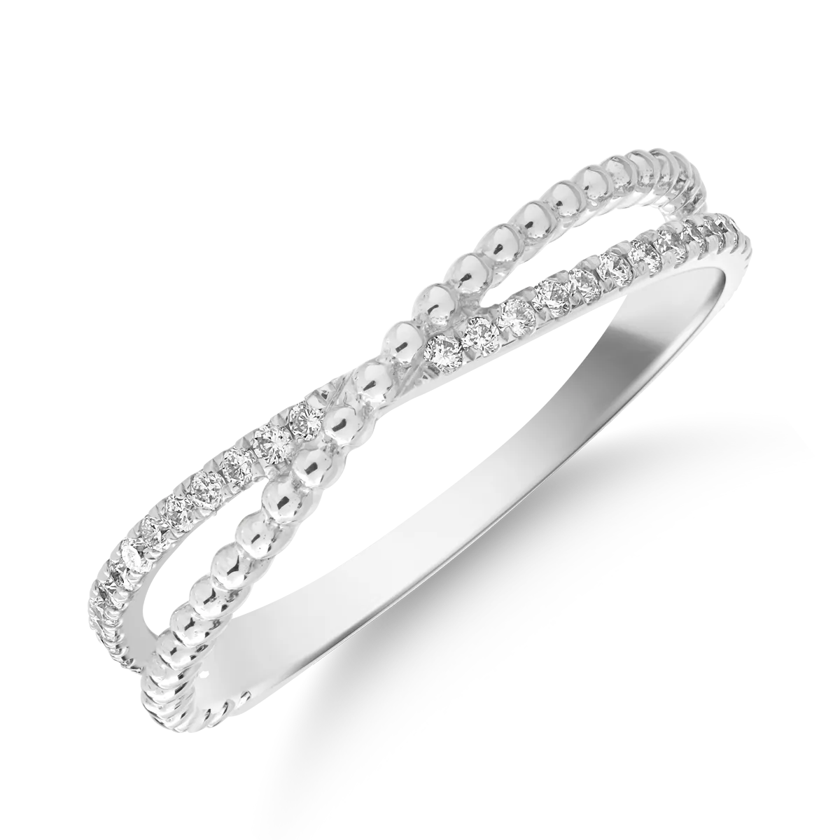 Пръстен от бяло злато с 0.1ct диаманти