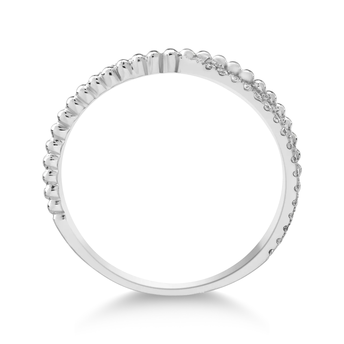 Пръстен от бяло злато с 0.1ct диаманти