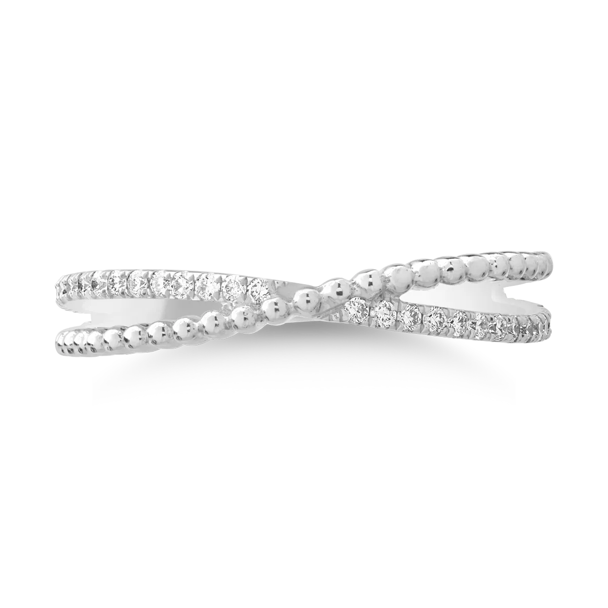 Пръстен от бяло злато с 0.1ct диаманти