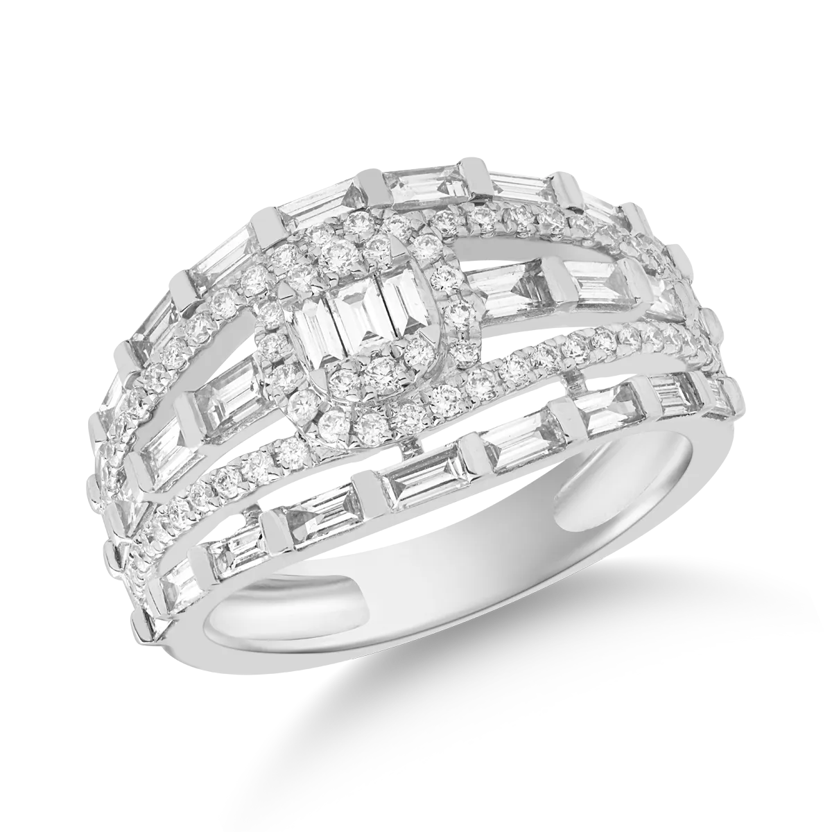 Inel din aur alb de 18K cu diamante de 1.01ct-107679