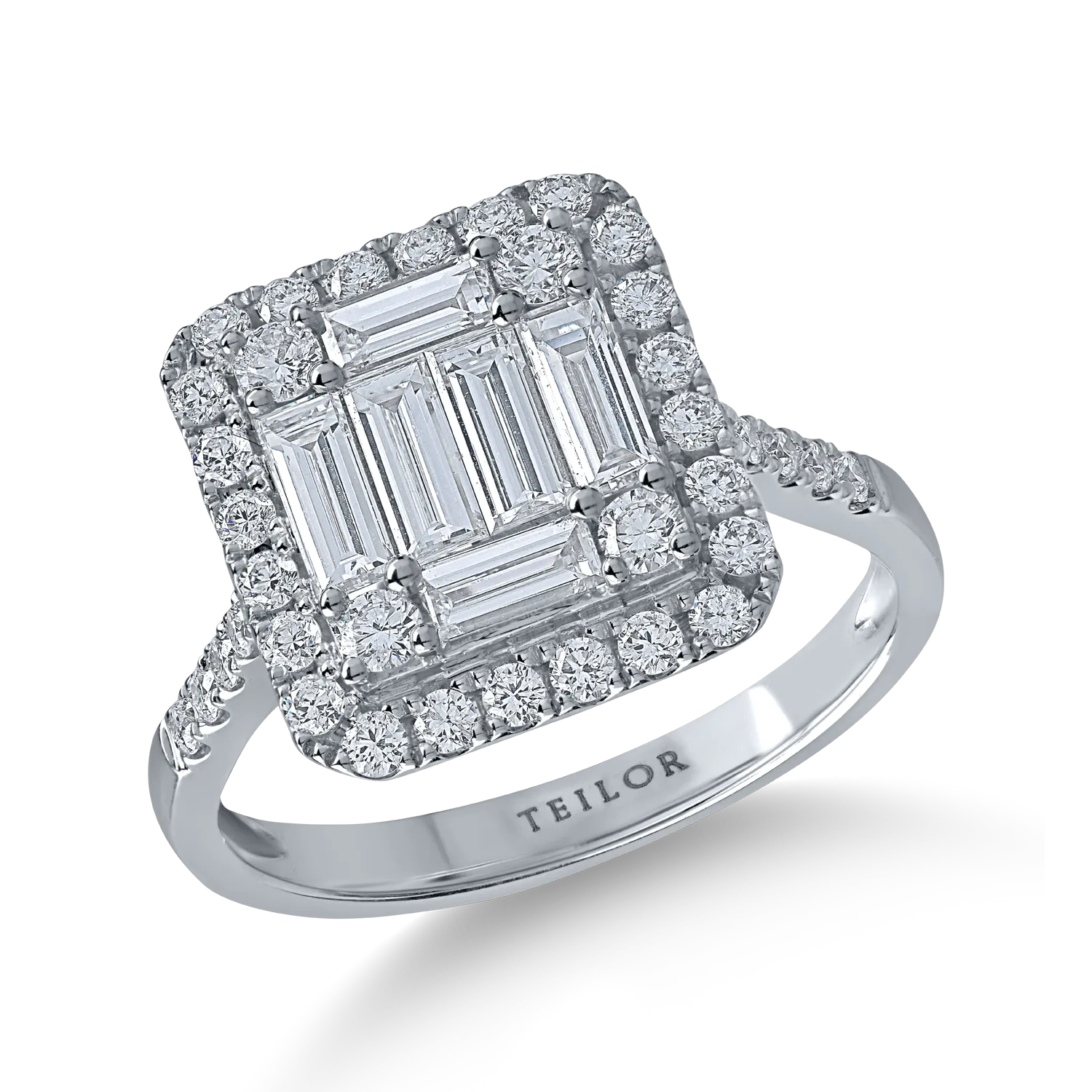 18K fehérarany gyűrű 1.19ct gyémántokkal
