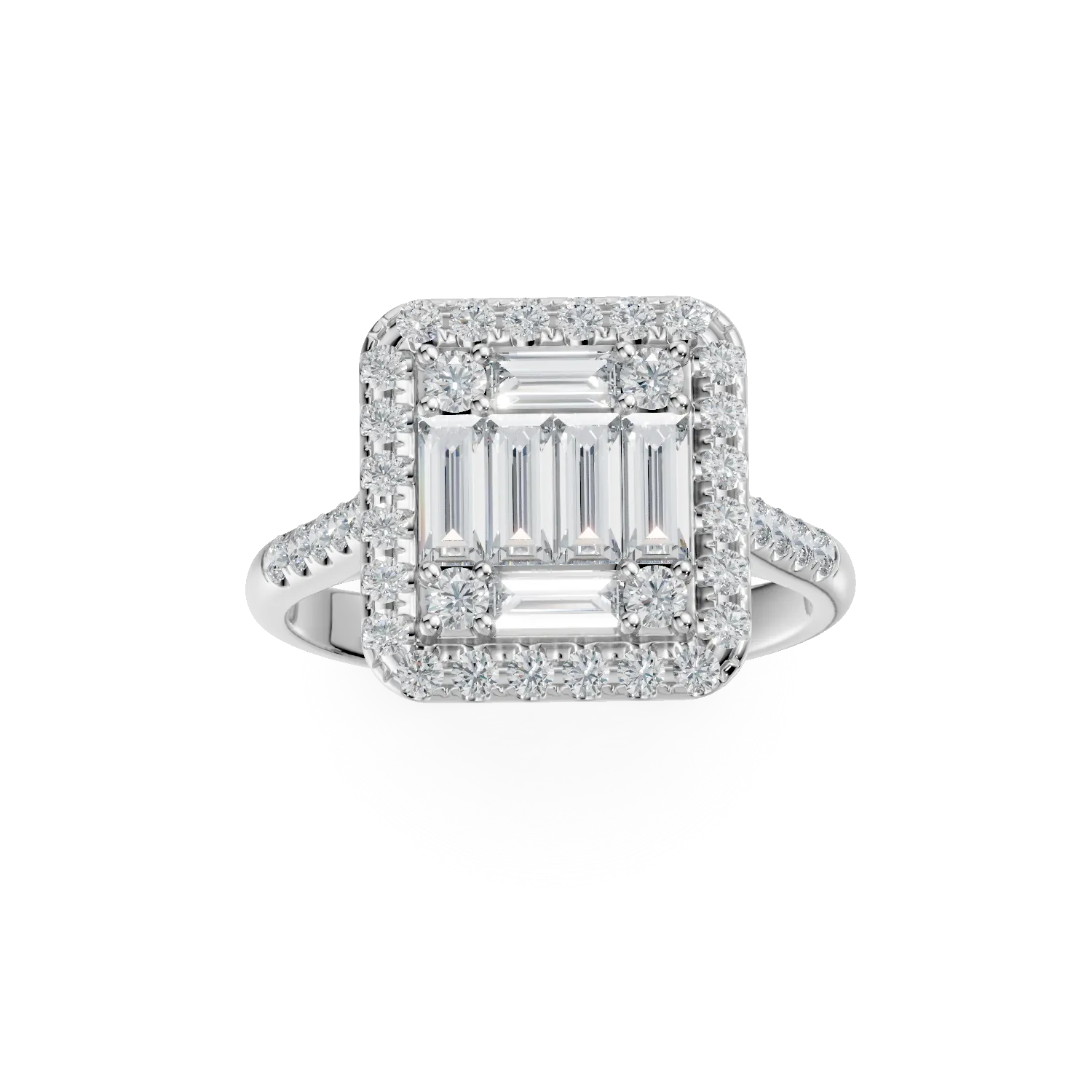 Пръстен от бяло злато 18K с диаманти 1.19ct