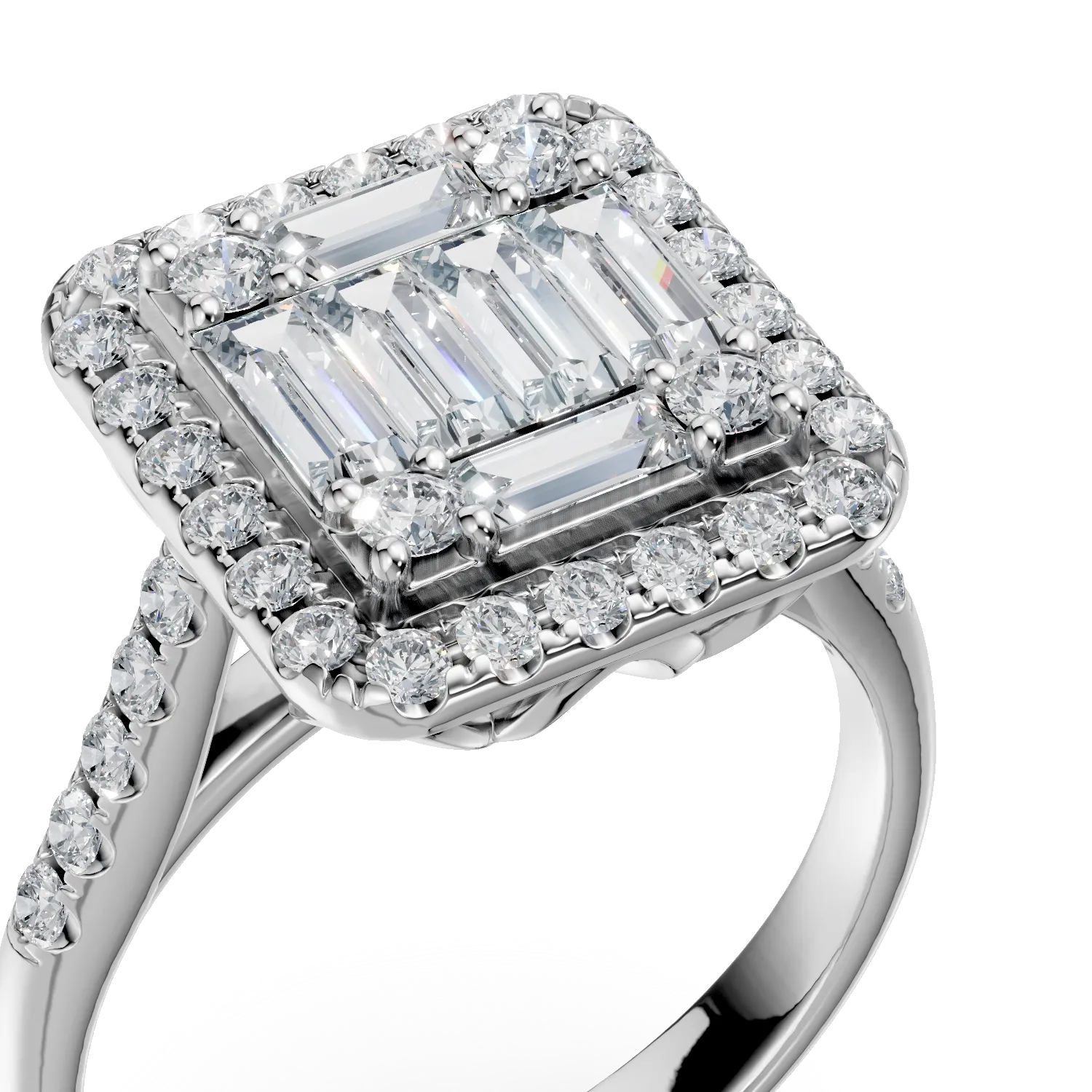 Пръстен от бяло злато 18K с диаманти 1.19ct