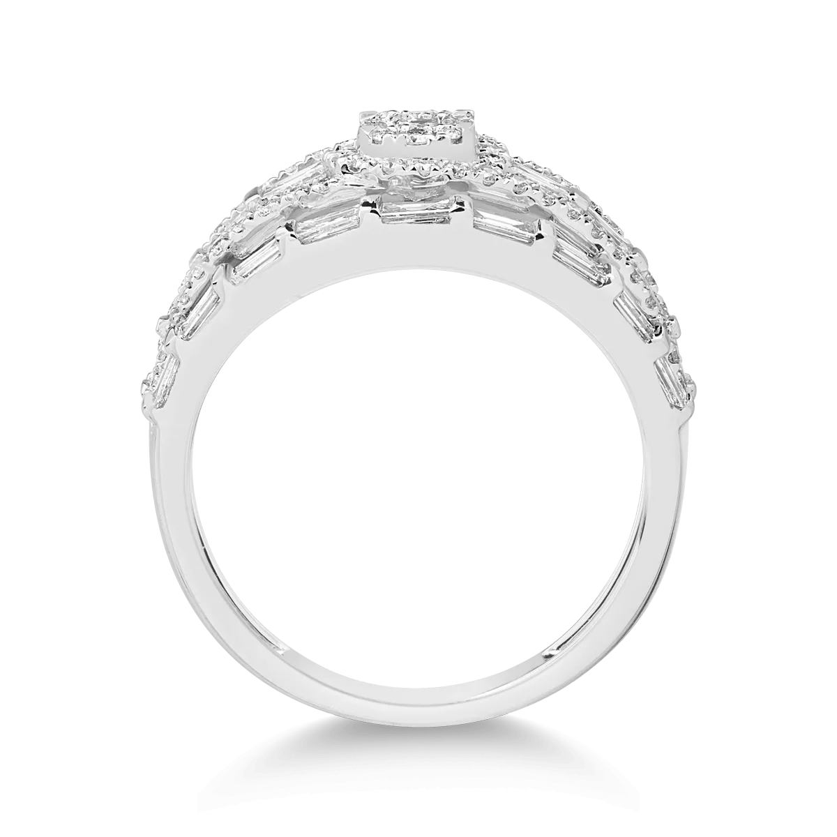 Inel din aur alb de 18K cu diamante de 1.04ct
