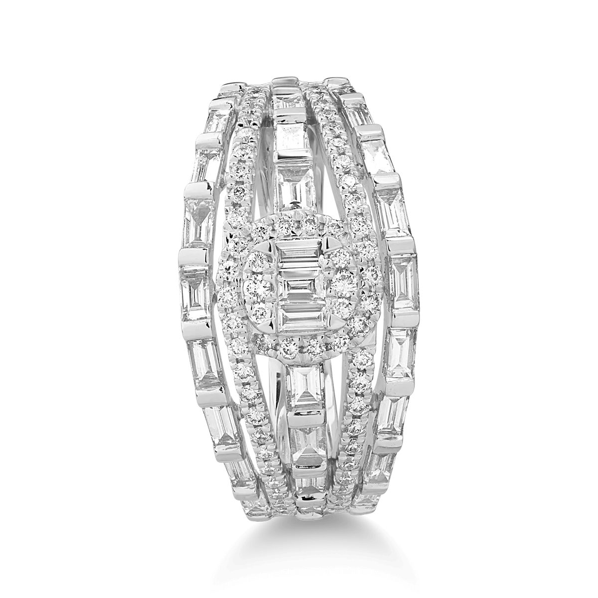 Inel din aur alb de 18K cu diamante de 1.04ct