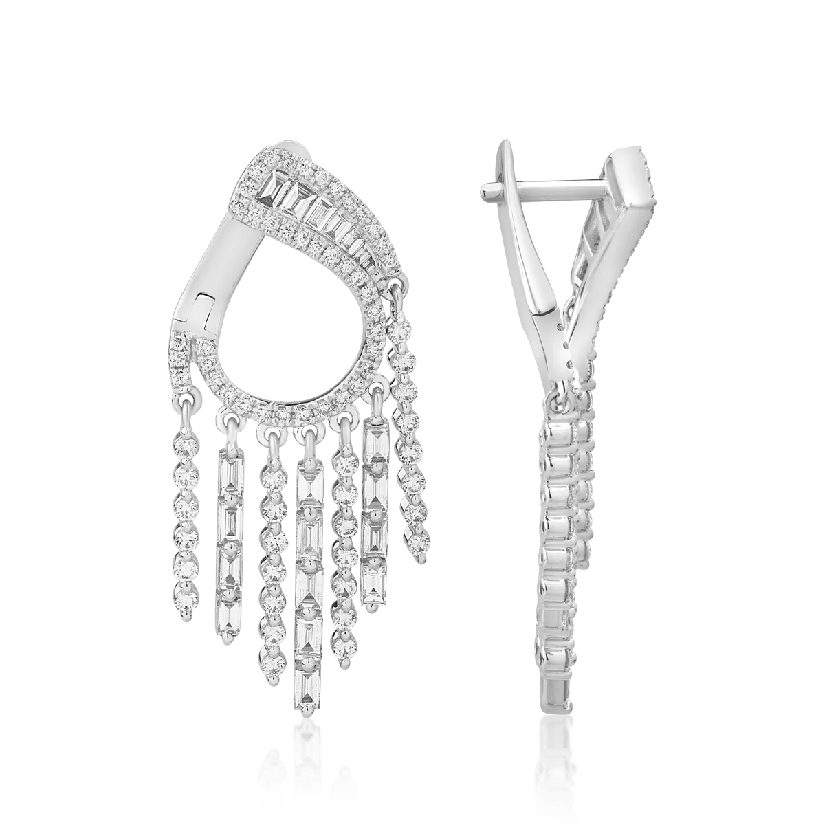 18k fehér arany fülbevaló 1,84ct-es gyémántokkal