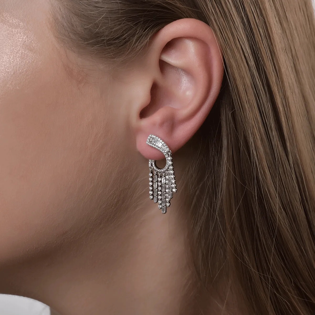 18k fehér arany fülbevaló 1,84ct-es gyémántokkal