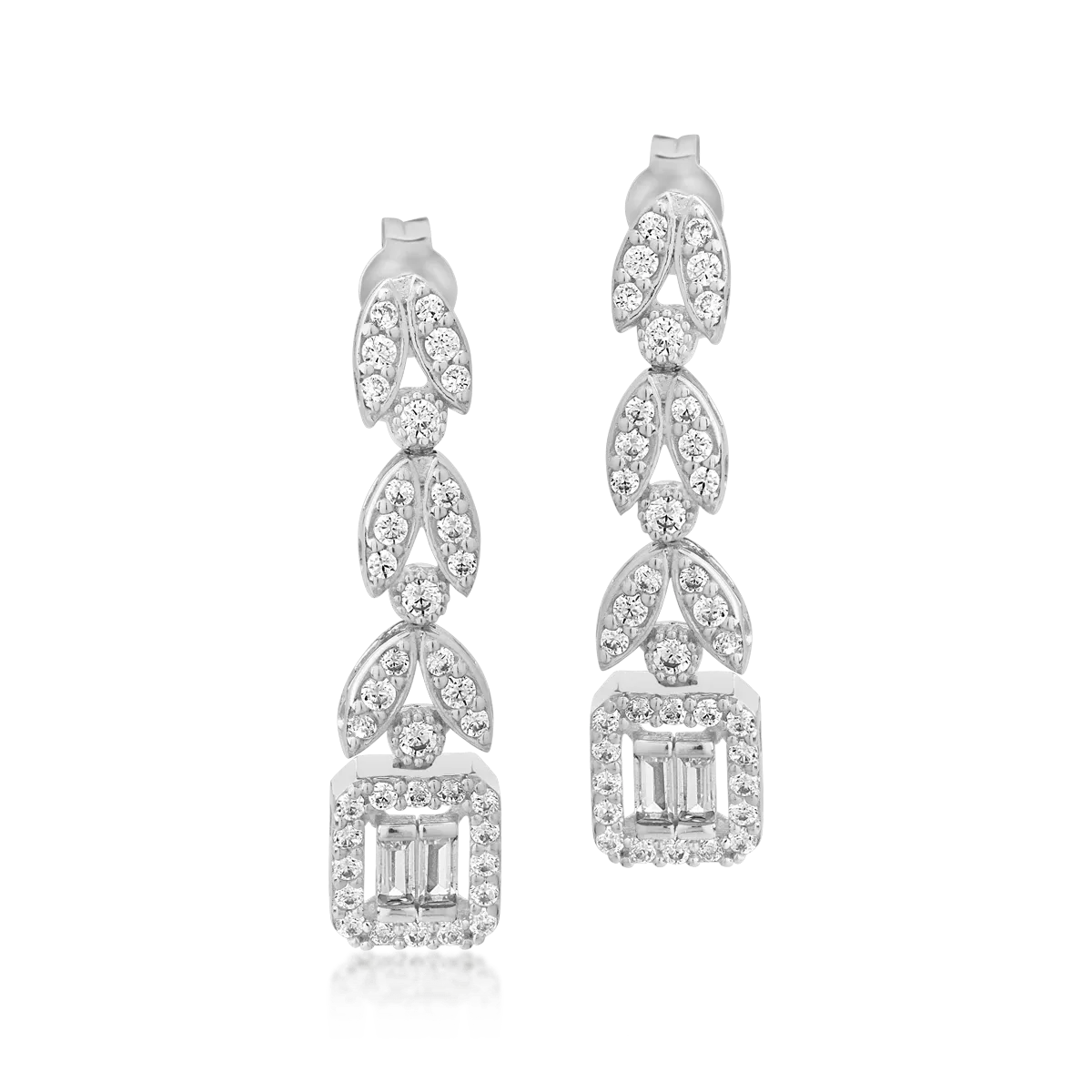 14K white gold earrings-107693