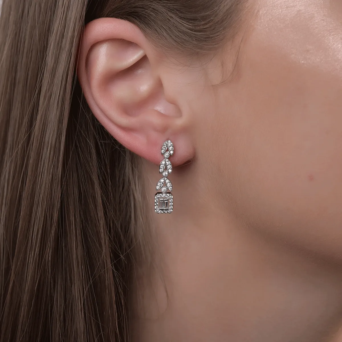 14 k fehér arany fülbevaló