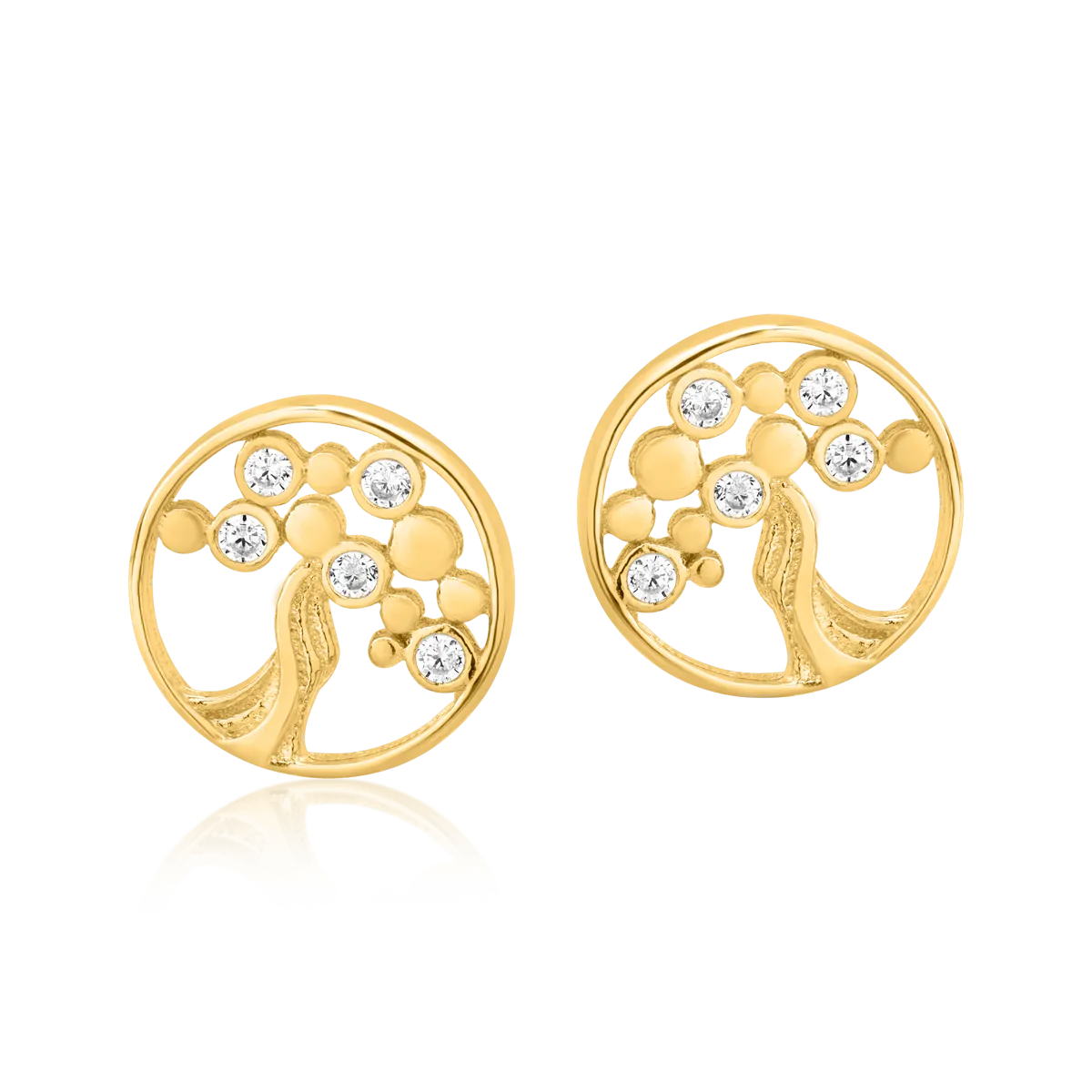 14K yellow gold Tree of Life earrings